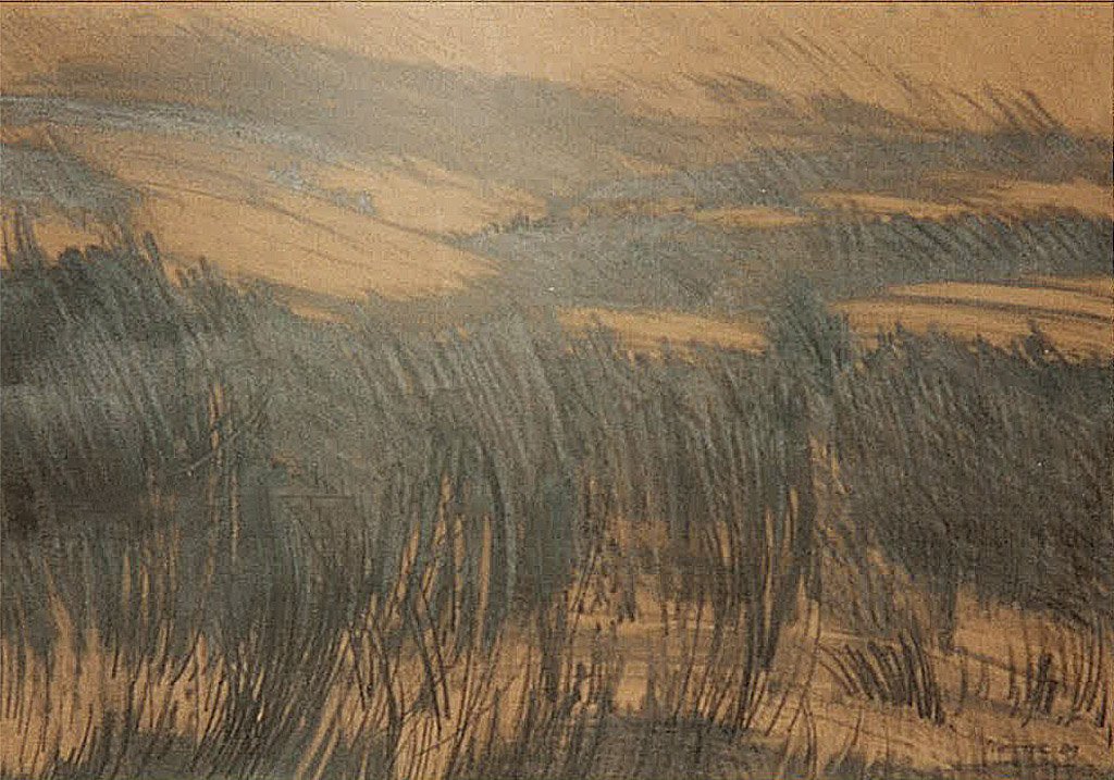 Pejzaże, 1984 rok, grafit, 50 x 70 cm